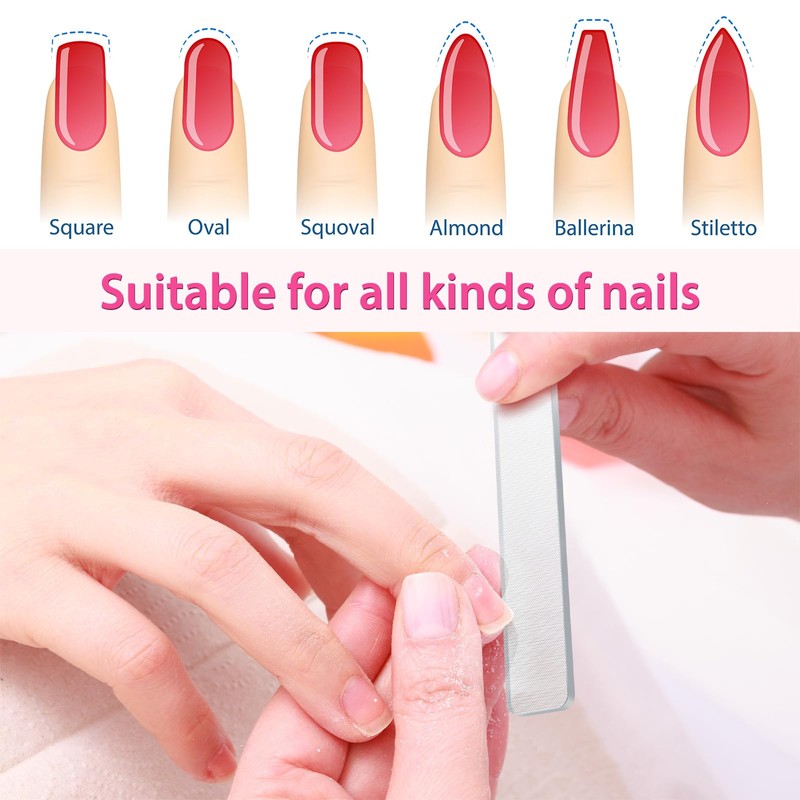 Mudder 4 Pack Glass Nail File Shiner Files Kit Crystal