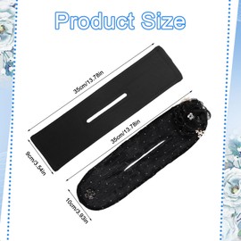 2 Piezas Rodillo para Moño con Flores, Francés Torcido para Hacer Moños Rizador de Cabello Perezoso Moño Hábil Peinado Moños Accesorios para Mujeres y Niñas Cabello Largo (Negro)