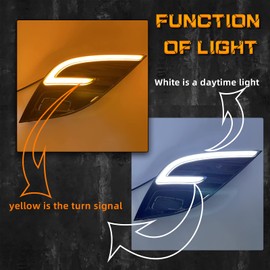 LED Fog Lights Compatible with 2018 2019 2020 Toyota Camry SE XSE w/Amber Turn Signal,Day Running Light,Blue Light at Night,Front Bumper Lights with Switch Wiring Harness 1 Pair of Fog Lamps