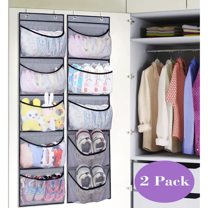MISSLO 2 Pack Over the Door Storage Hanging Organiser with