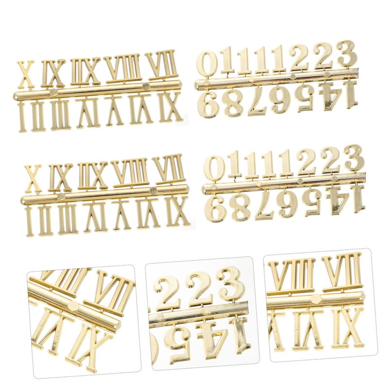 Tofficu 6pcs DIY Clock Numerals Arabic Roman Numbers for Wall