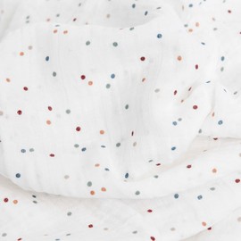 Little Unicorn – Dots Cotton Muslin Swaddle Blanket | Single | 100% Cotton | Super Soft | Newborns and Infants | Large 47” x 47” | Machine Washable