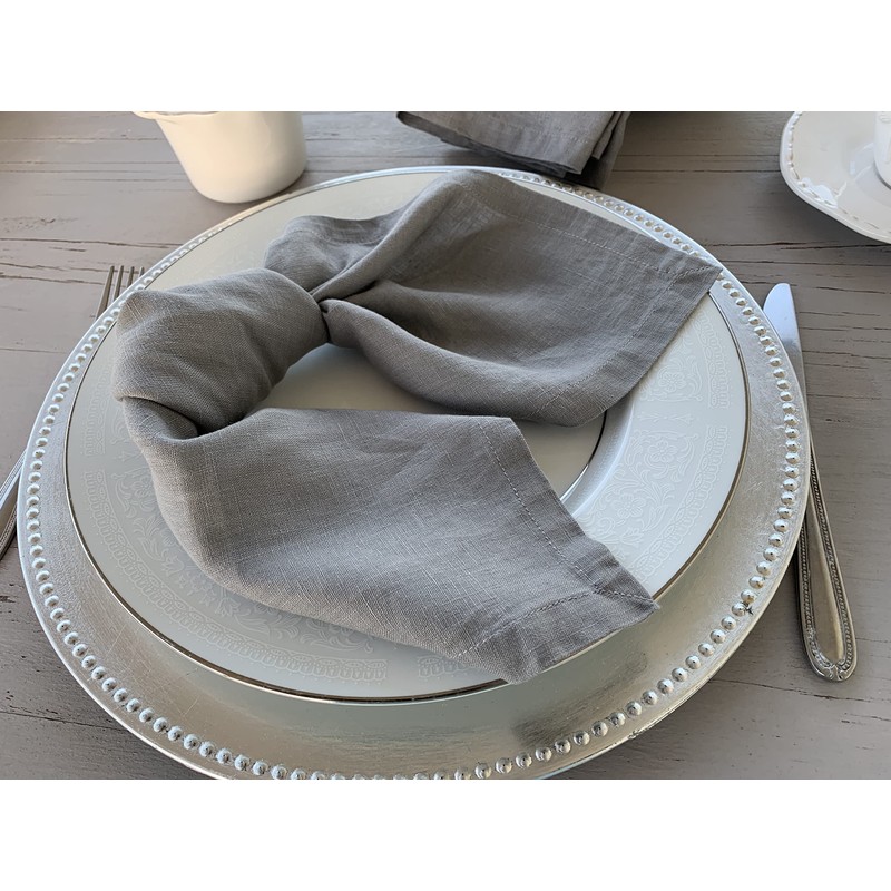 Eight Owls Linen Napkins – 100% Pure Stonewashed Linen Cloth