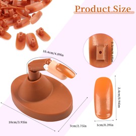 BQAN Nail Practice Fingers for Acrylic Nails, Practice Hand for Nail Training, 4Pcs Adjustable Plastic Fake Fingers for Nail Tech, with 100 PCS Refill Nail Tips and 2 Finger Base