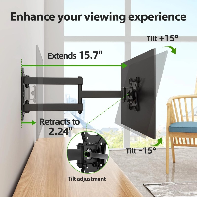Usx Mount Full Motion TV Wall Mount Universal Corner TV