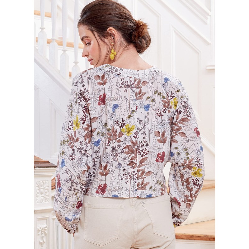 McCall's Misses' V-Neck Blouse and Mask Sewing Pattern Kit, Code