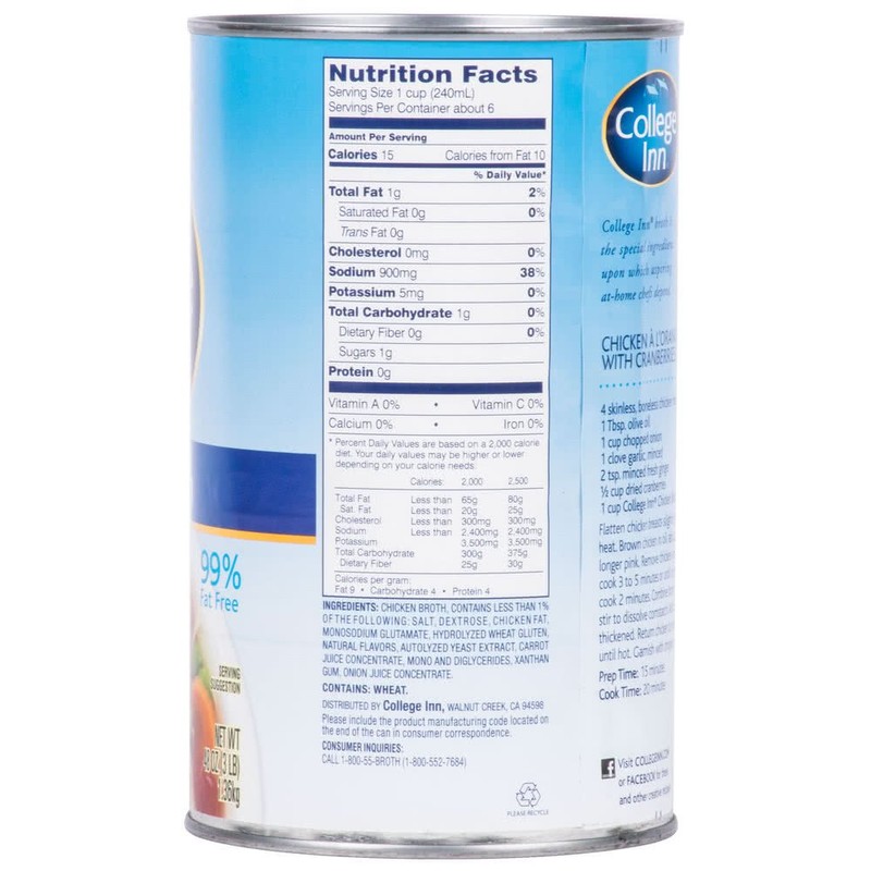 College Inn 48 oz. Can Chicken Broth - 12/Case By
