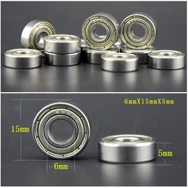 GOIYZTTR Pack of 5 696ZZ Ball Bearings, Multifunctional Double Shielded Deep Groove Ball Bearing for Small Machines, Office Devices, Universal, Low Noise, 6 x 15 x 5 mm