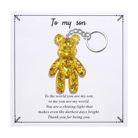 Pocket Bear Hug, Anxiety Relief Gifts for Son from Mom Dad, Mental Health Positivity Gift for Men Teen, Autism Fidget Gift, Thoughtful Gifts for School Anxiety, Gold