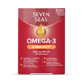 Seven Seas Omega-3 Fish Oil & Immunity 30 Tablets & 30 Capsules (1 Month Supply)