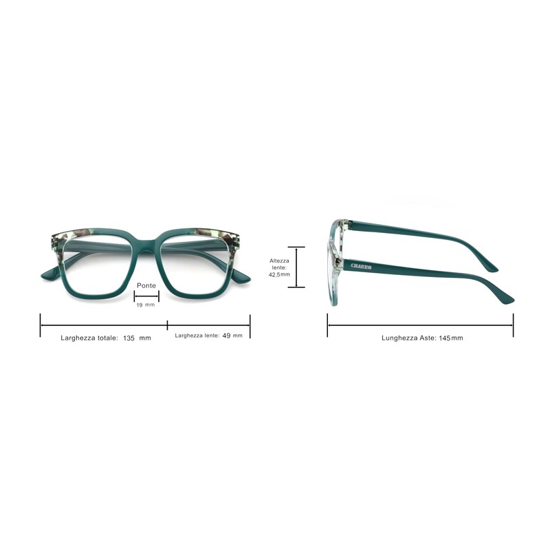 CHARRO Lesebrille Original 2 Grün +2,00