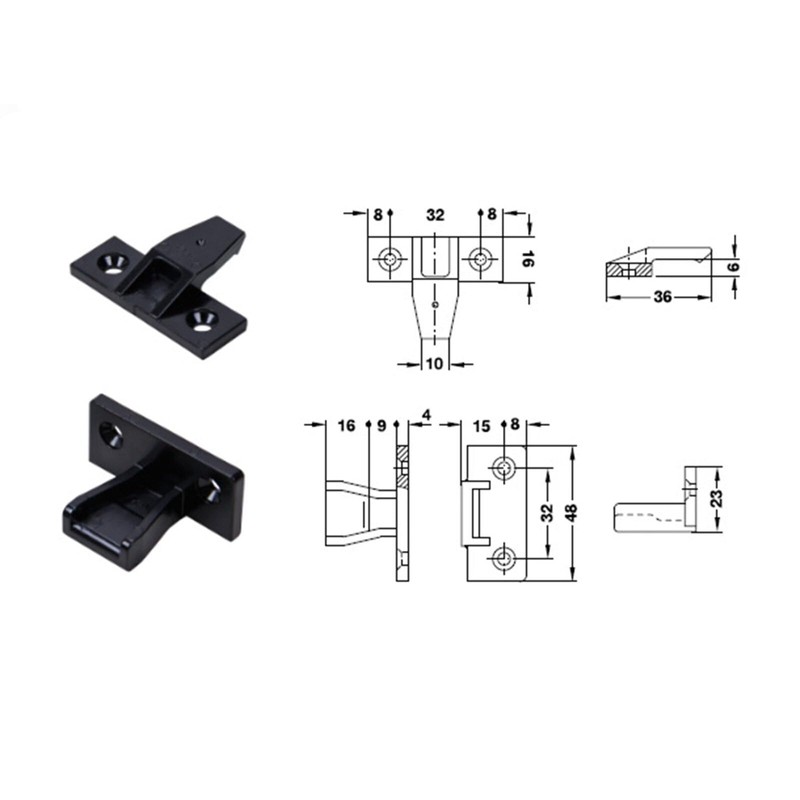 Push in Plinth Fasteners Fittings Press Fit Panel Clips x4，Panel