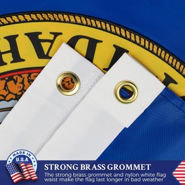 Double Sided Idaho State Flag 3x5 Outdoor Made In USA The Longest Lasting ID Flags Heavy Duty 210D Nylon, Sewn Stripes, Embroidered, Stronger Brass Grommets,4 Stitched Hemming, Perfect for Outside