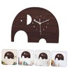 Gatuida Fashionable Wooden Elephant Wall Clock Silent Decorative Wall Mount