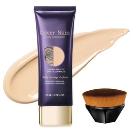 Body Coverage Perfector - Waterproof Body Concealer Complexion Perfector - Full Coverage Tattoo Cover up Makeup with Brush - Long Lasting Body Foundation Natural for Legs, Body