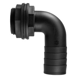 Water butt/rain barrel/water storage tank overflow hosetail elbow with nut & washer (1.5" bsp - 40mm barb)