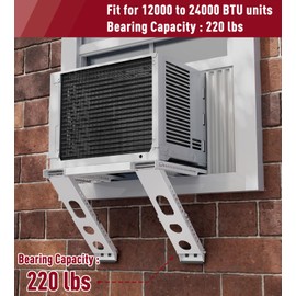 LEOPO Air Conditioner Support Bracket,Fits Single & Double-Hung Windows,Heavy Duty Steel, Holds Up to 220lbs, for 12000-24000 BTU Units
