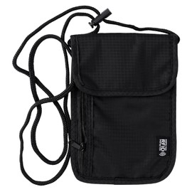 BELLALICHT Chest Bag with RFID Protection, Unisex Travel Purse, Theft-Proof, Small Shoulder Bag, Neck Pouch for Passport, Credit Cards, Smartphone, Coins, Money and Travel Accessories, Black, black,