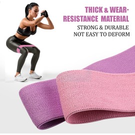 Premium Resistance Bands, Legs and Butt, Non-Slip Booty Bands, Glute Bands, Fabric Resistance Bands, Workout Fitness Bands for Hips & Women/Men/Beginners/Yoga, Athletes Strength Training, Fitness