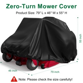 ADODIECA Zero Turn Mower Cover, Heavy Duty 420D Polyester Oxford Lawn Mower Cover Fits Decks up to 60", Against Water, UV, Dust, Dirt, Wind, Tractor Cover for Outdoor