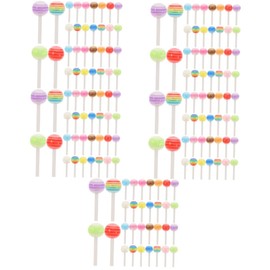 Healvian 250pcs Cute Lollipop Nail Charms DIY Candy Color Nail Art Accessories Creative Manicure Decor for Parties Events Durable Unique Design for Personal Professional Use