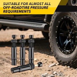 ACLONG Adjustable Tire Deflator Kit with Auto-Stop (10–30 PSI) – Rapid Air Down Tool for Off-Road Jeeps, Trucks, SUVs, 4x4 – Screw-On Valve Deflators with 5 Extra Valve Caps