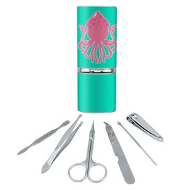 Cute Squid Tentacles Ocean Stainless Steel Manicure Pedicure Grooming Beauty Care Travel Kit