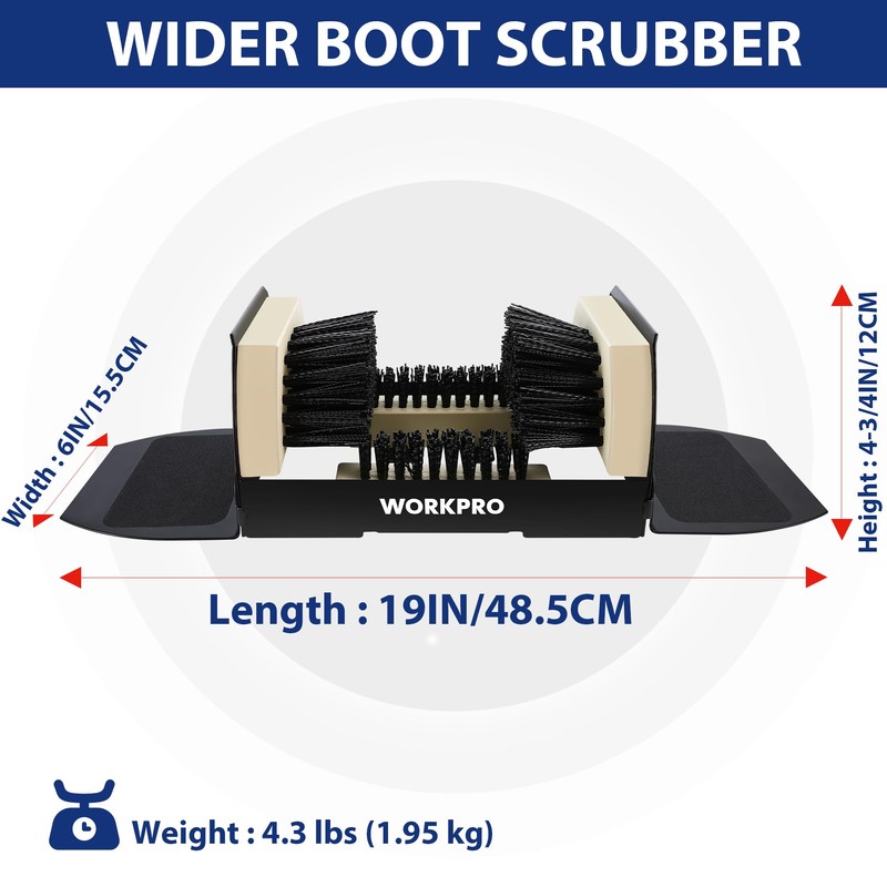 WORKPRO Boot Brush Scraper Outdoor, Shoe Cleaner Brush, Boot Scrubber,