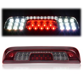 ALLGOOD LED Bar 3rd Third Brake Light, Compatible with Chevy Silverado/GMC Sierra 1500 2500HD 2014-2018, High Mount Rear Tail Stop Light Cargo Lamp, Red/Clear Lens Black Housing