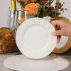 NZVCN 72 Pack Ivory Plastic Plates, 7" Disposable Wave Salad/Dessert