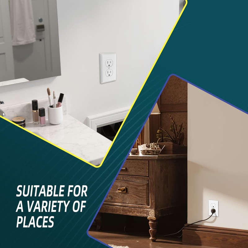 TOPELER Duplex Receptacle Outlets, 15Amp Standard Electrical Wall Outlet with