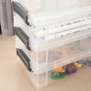 BTSKY Pack of 4 Stackable Transparent Pen Box, Office Supplies,