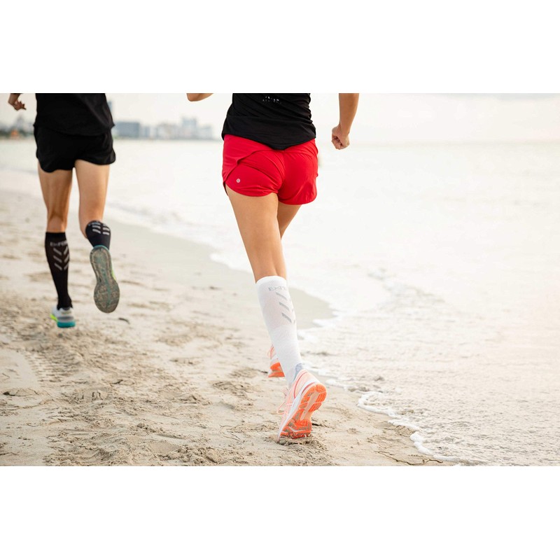 Thorlo Experia Men's Compression Over the Calf Socks, White, Medium