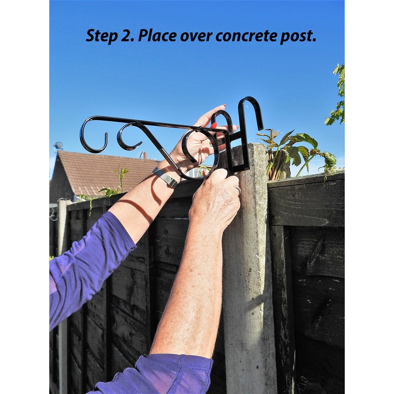 Slimline Concrete Fence Post Bracket Anthracite Grey - Fits 3.5"