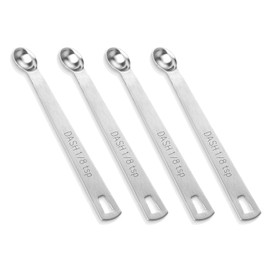 4 PCS 1/8 Teaspoon (1/8 Tsp | 0.625 mL | 0.625 cc) Single Measuring Spoon, Stainless Steel 1/8 Tsp Small Measuring Spoon Mini Measuring Spoons