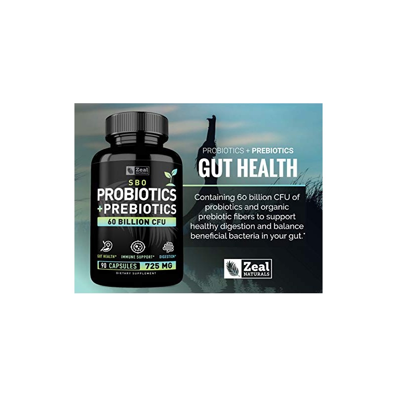 Zeal Naturals Probióticos y prebióticos Probióticos SBO (60 mil millones