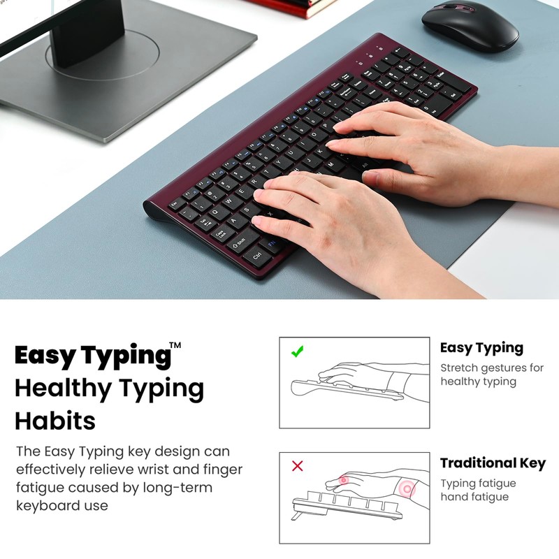 cimetech EasyTyping KF10 Wireless Keyboard and Mouse Combo, [Silent Scissor
