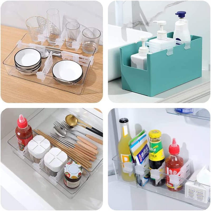 DUOHERESHUI Pack of 16 Plastic Drawer Separators, Fridge Drawer Dividers,