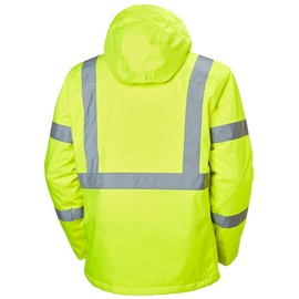 Helly-Hansen Alta Hi-Vis Winter Jacket for Men - Waterproof Work Jacket, ANSI/ISEA Type R Class 3 Reflective Safety Rain Gear - 369 Yellow/Charcoal - Medium