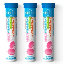Multivitaminas + Vit. C Niños Seltz 3 Pack Tabletas Efervece Frambuesa