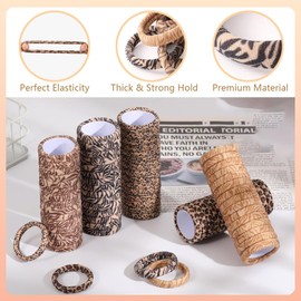 25 pieces of women's leopard print texture fashionable fabric headbands, elastic cheek elastic headband, harmless to women, thin and thick, straight and curly, high elasticity retro headband