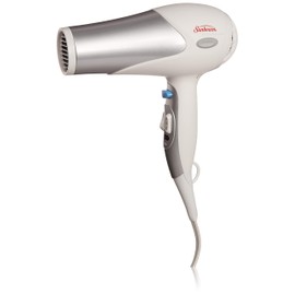 Sunbeam Dual Watt 2 Speed GreenSense Wall Mount Full Size Ionic Hair Dryer with Dimmable LED Night Light and Bracket, White