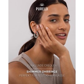 PURELEI® Shimmer Earrings - Women's Earrings Made of Durable Stainless Steel - Waterproof Earrings Women - 2.7 cm Diameter - Fashion Jewellery for Your Individual Look, Stainless Steel