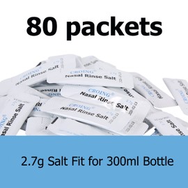 CROING 80 x Sinus Rinse Mix + 1x Nasal Wash Bottle (300ml), Nasal Rinse Kit, Neti-Pot