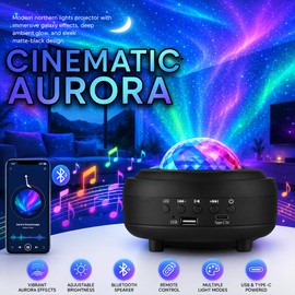 Galaxy Star Projector Light, 3-in-1 Galaxy Projector with Bluetooth Speaker, Northern Lights Aurora Projector Night Light for Kids Adults, Starry Night Light for Bedroom Gaming Room Home Office Decor