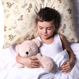 HYHIOTS Muslin Pillowcases Cotton 2Pack Pillow Cases for Kids Pillows Travel Toddler Pillow Cases Envelope Closure for 13"x18" 14" x 19" 12"x16" (Animal)