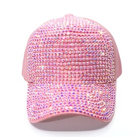 Bling Baseball Cap for Women with Full Diamond Design Adjustable Ladies Baseball Travel Cap, B-1, One Size