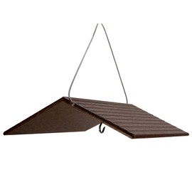 JCs Wildlife Poly Weather Cover - Rain Guard - Hang Bird Feeder or House Underneath for Protection from Rain or Snow - Easy to Clean and Use (Large, Brown)