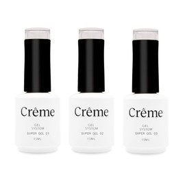 Set 3 Súper Gel Base Esmaltes para Aplicación para Uñas de Gel Creme Colores Surtidos 15ml