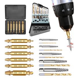 16 Pcs Stripped Screw Extractor Set – Easy Out Screw Extractor Set,Hss 6542 Bolt Extractor Kit,Stripped Screw Removal Tools for Remove Stripped Screws and Broken Bolts